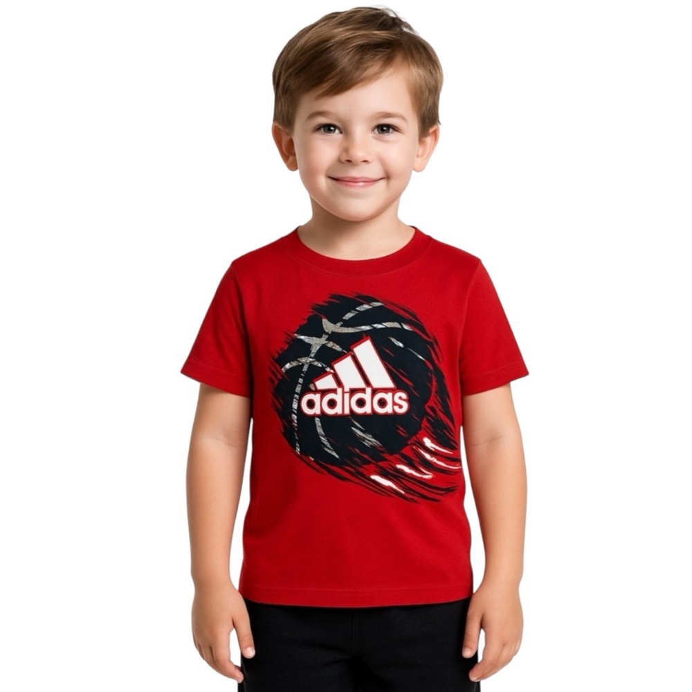 Adidas Red Basketball Graphic Tee Shirt 2T